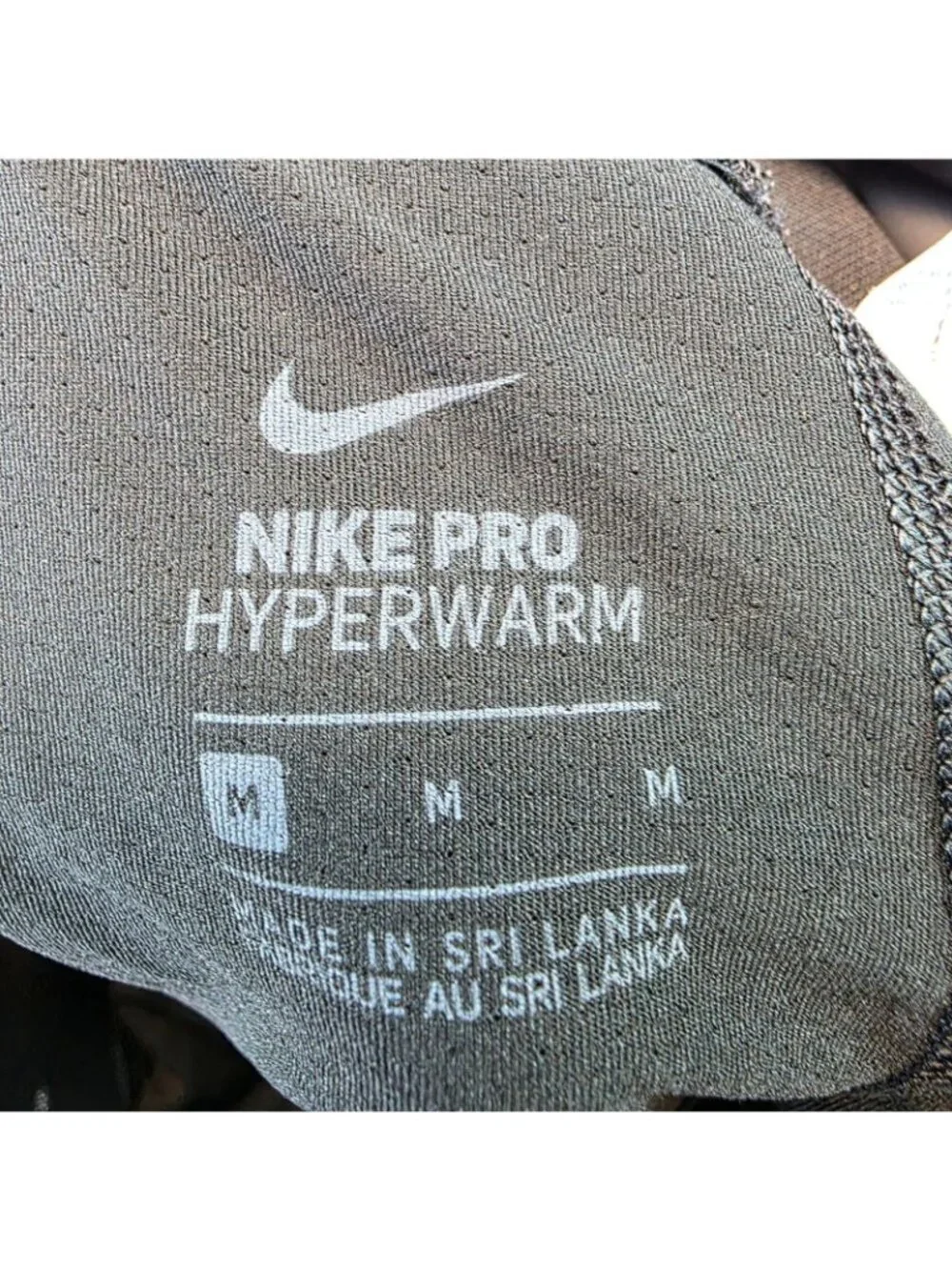 Nike Pro Hyperwarm Leggings Womens M Black Geometric Thermal Running Athletic